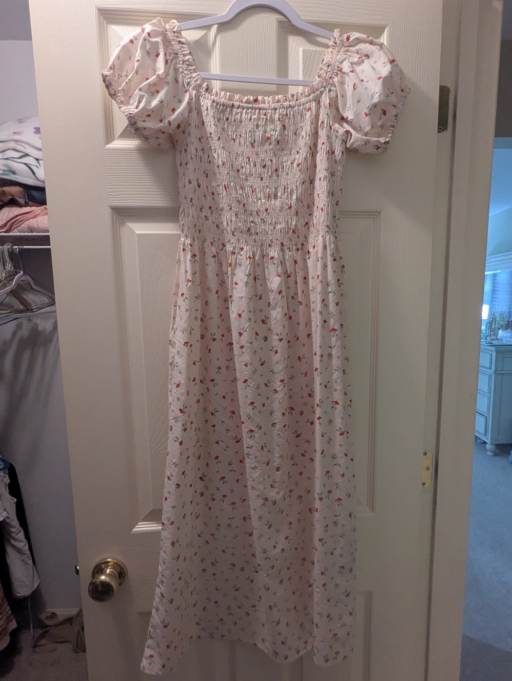 H&M Floral Smocked Midi Dress